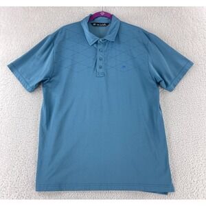 Tavis Mathew Performance Golf Polo Shirt Mens Size XL Blue Short Sleeve Casual